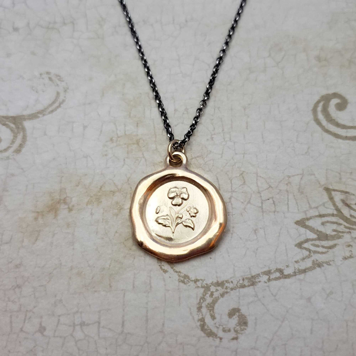 Pansy - Think of Me in Gold Vermeil