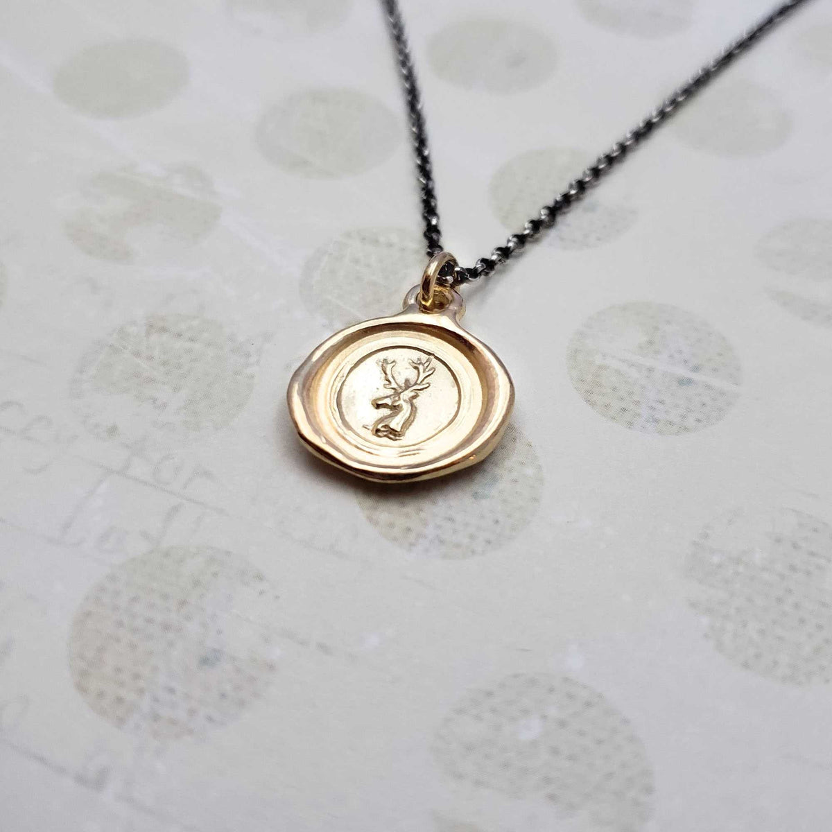 Stag Whimsy in Gold Vermeil