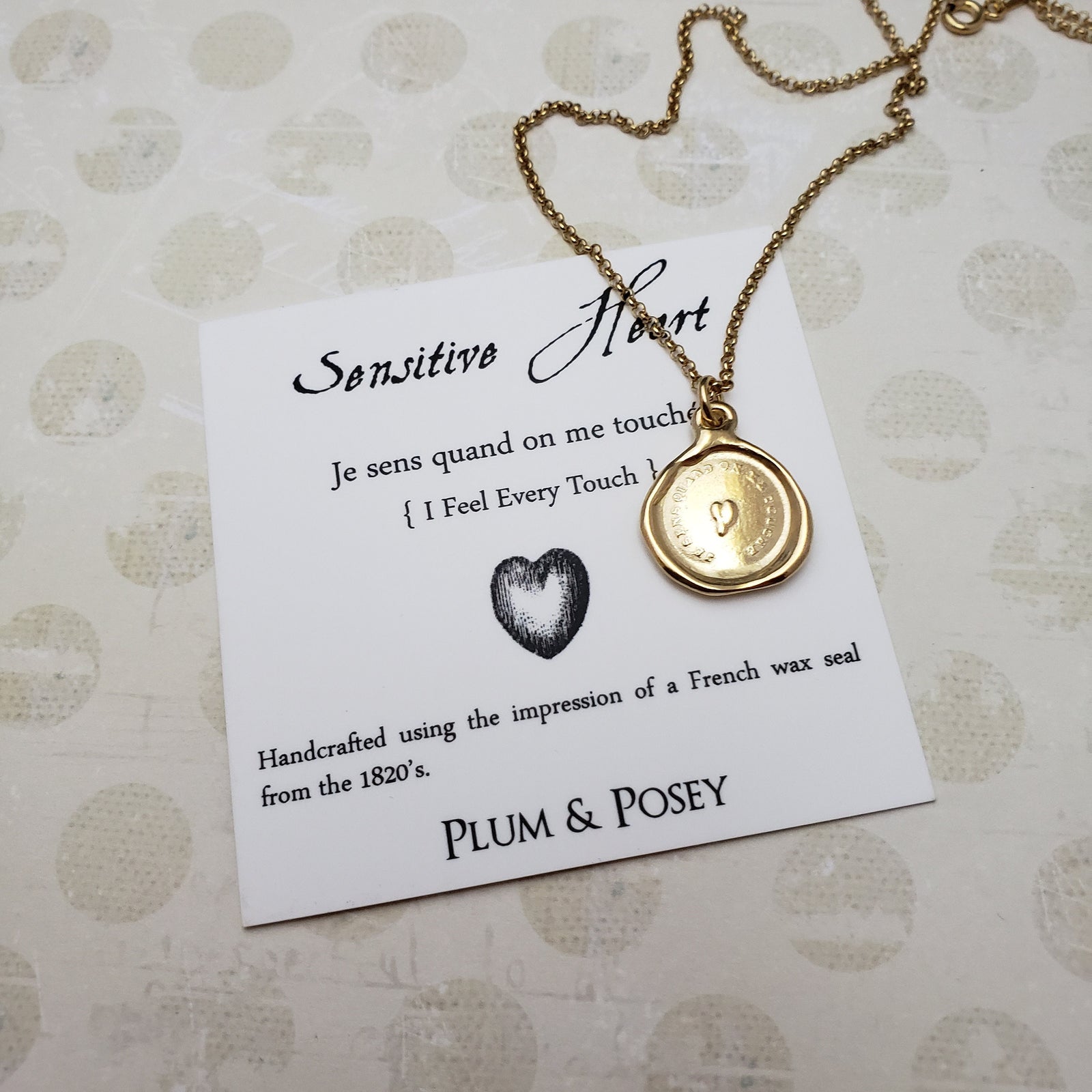 Sensitive Heart - I feel every touch in Gold Vermeil