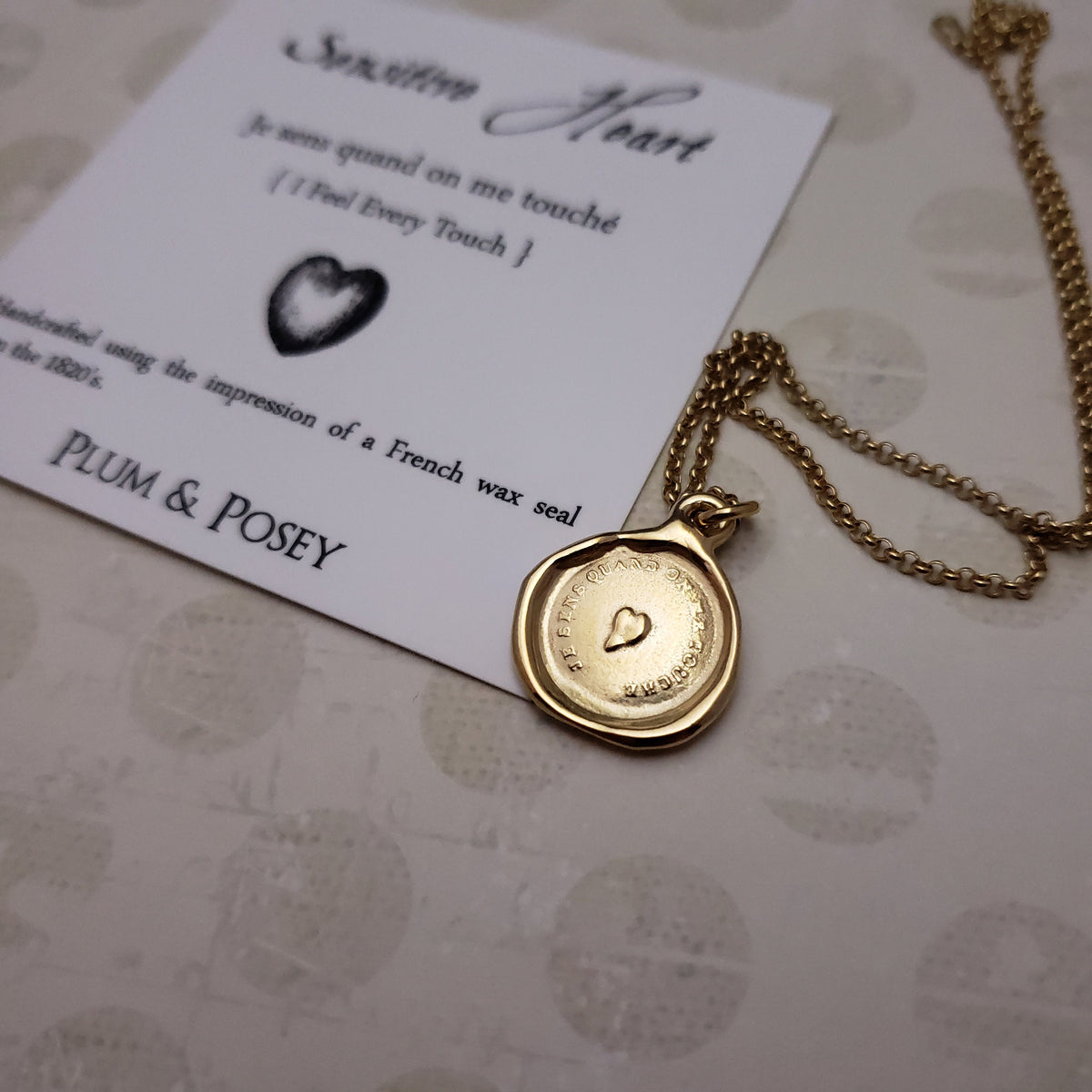 Sensitive Heart - I feel every touch in Gold Vermeil