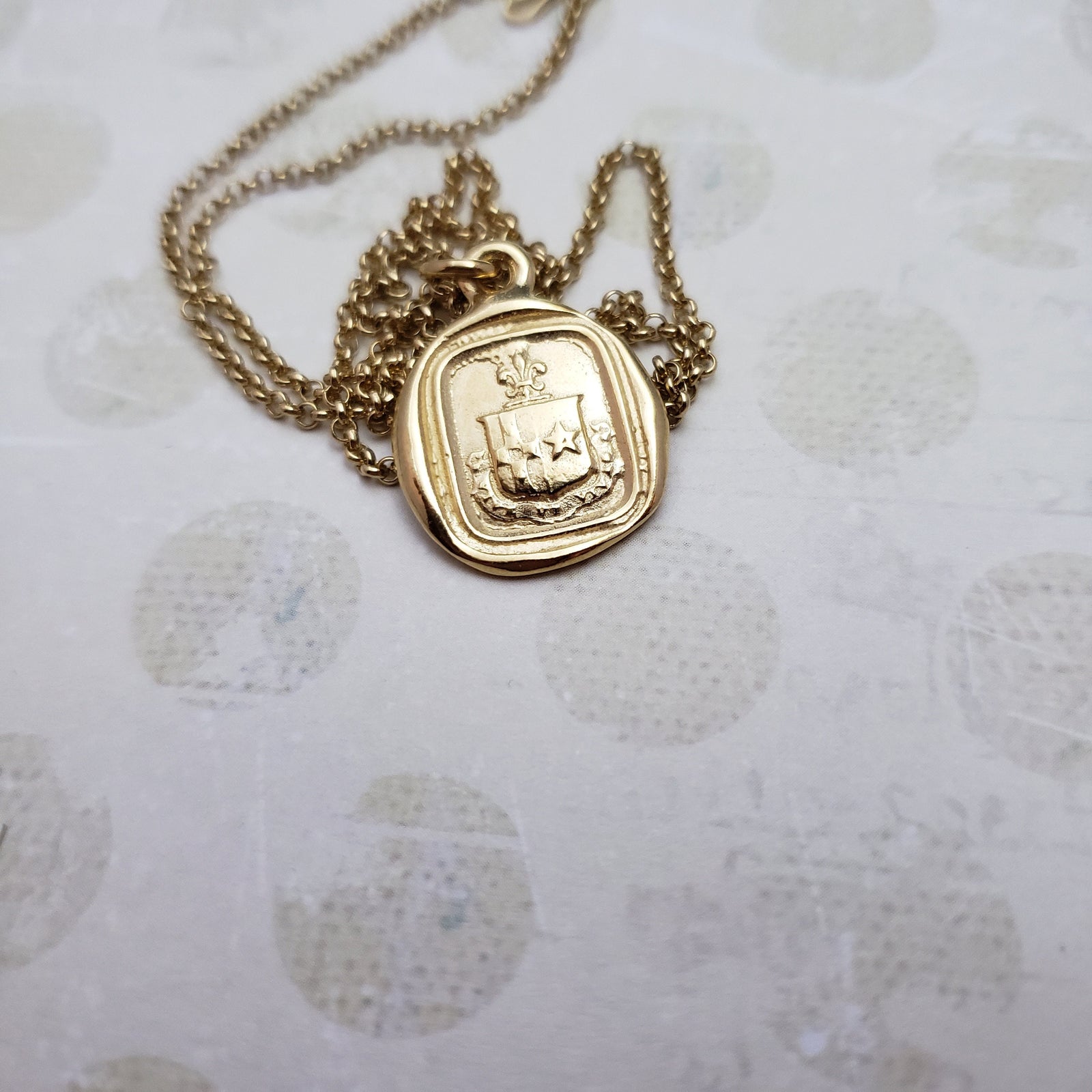 Fleur de lis and Star - Live Your Life in Gold Vermeil