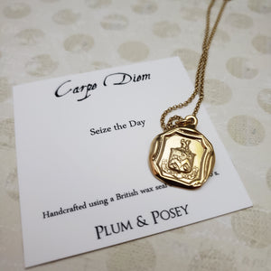 Carpe Diem - Squirrel and Owls 'Seize the Day' in Gold Vermeil