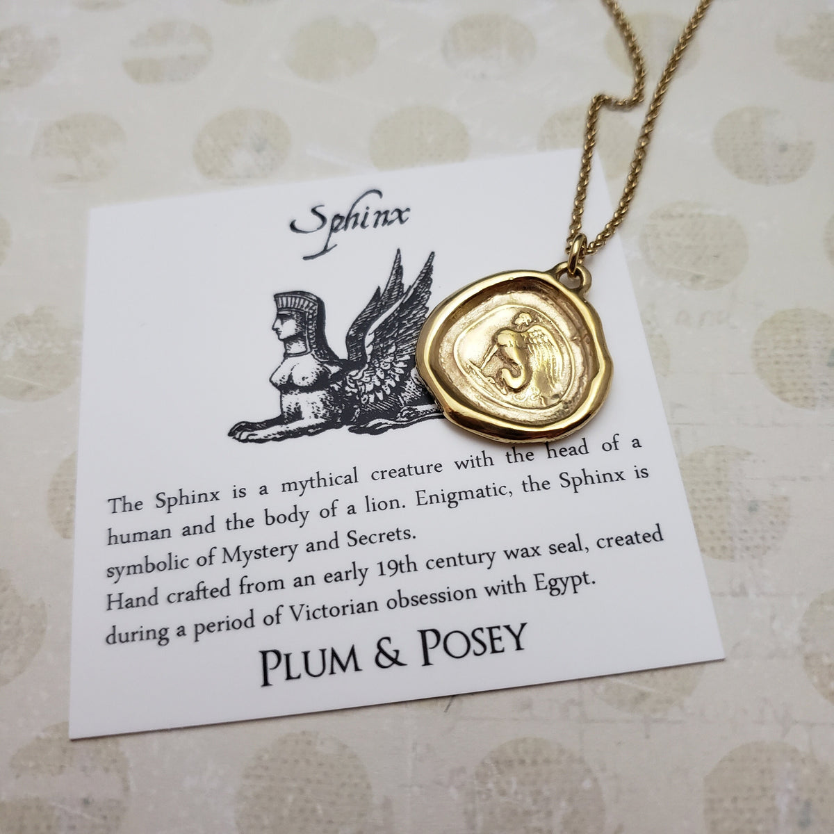 Sphinx - Mystery &amp; Enigma in Gold Vermeil