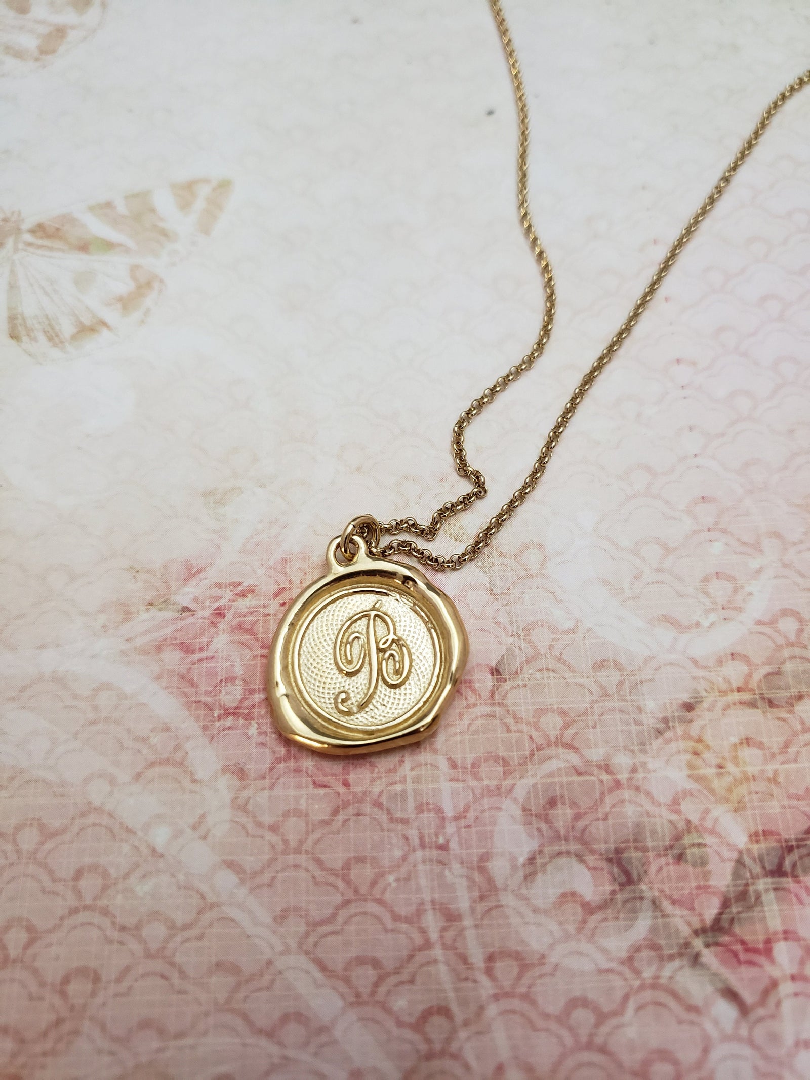 Letter B in Gold Vermeil