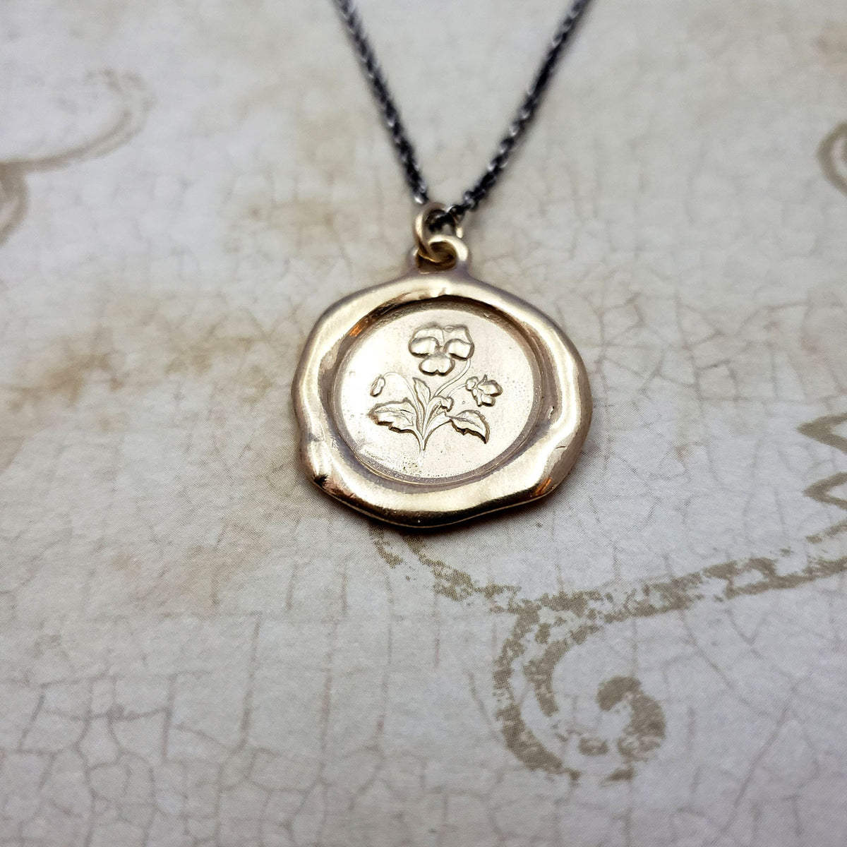 Pansy - Think of Me in Gold Vermeil