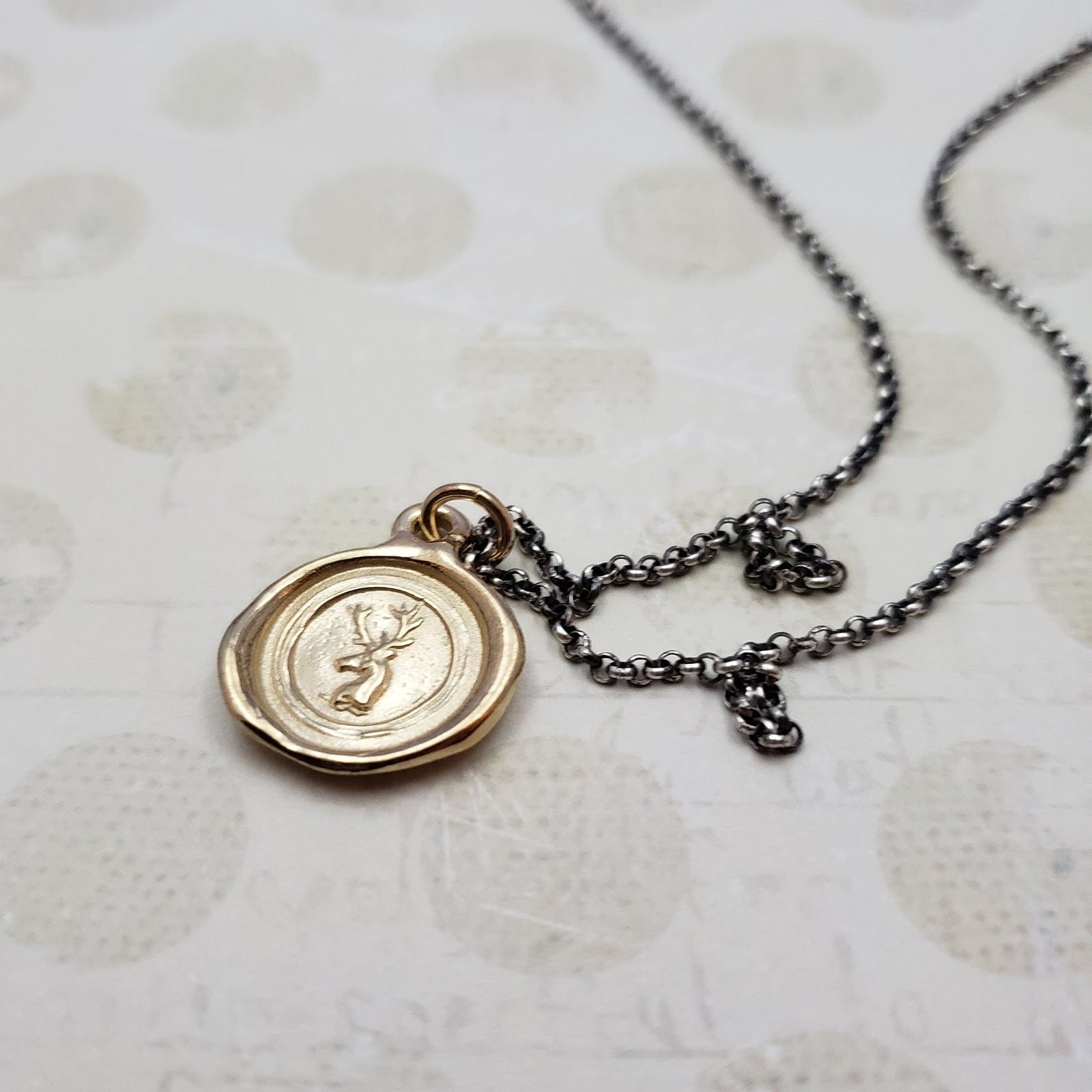 Stag Whimsy in Gold Vermeil