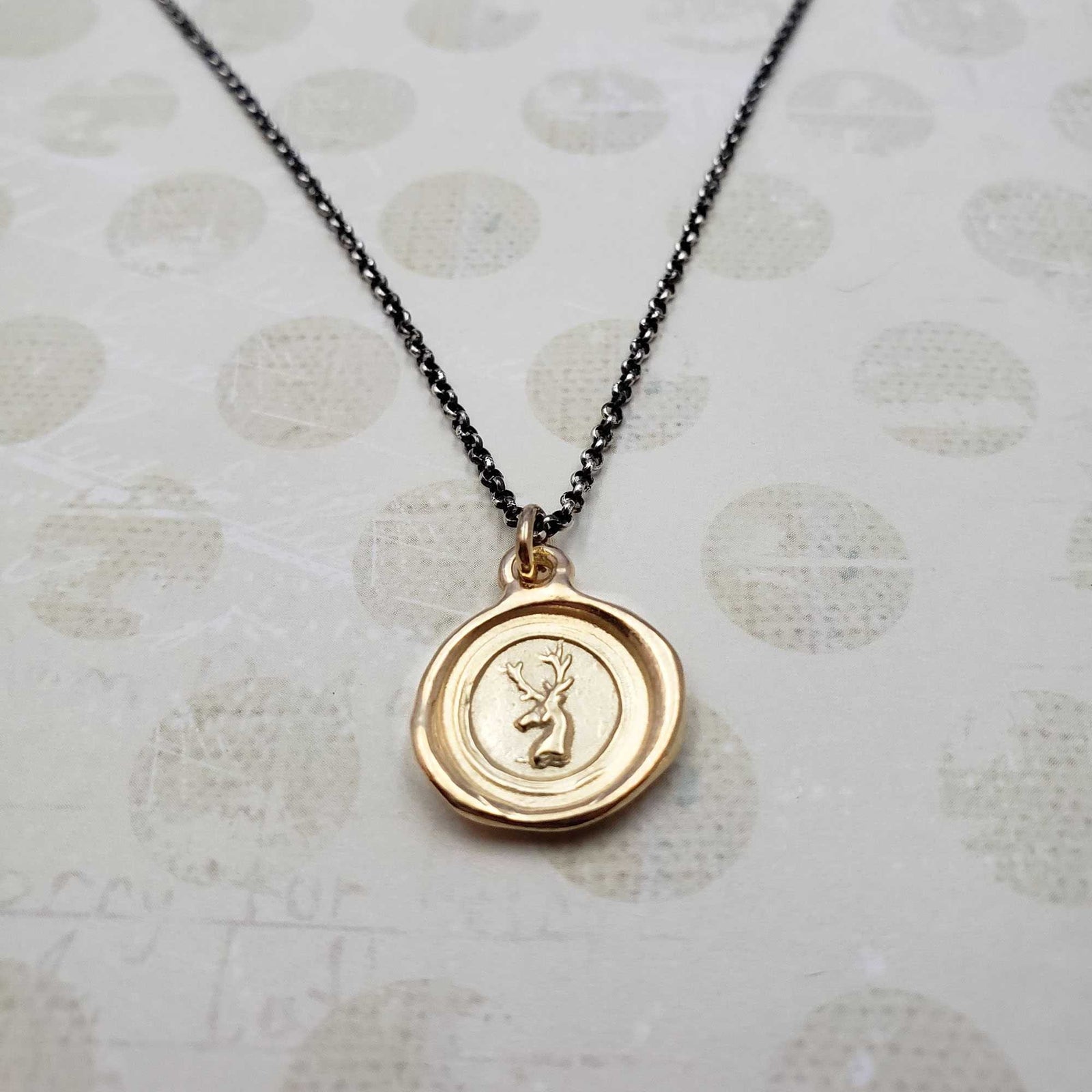 Stag Whimsy in Gold Vermeil