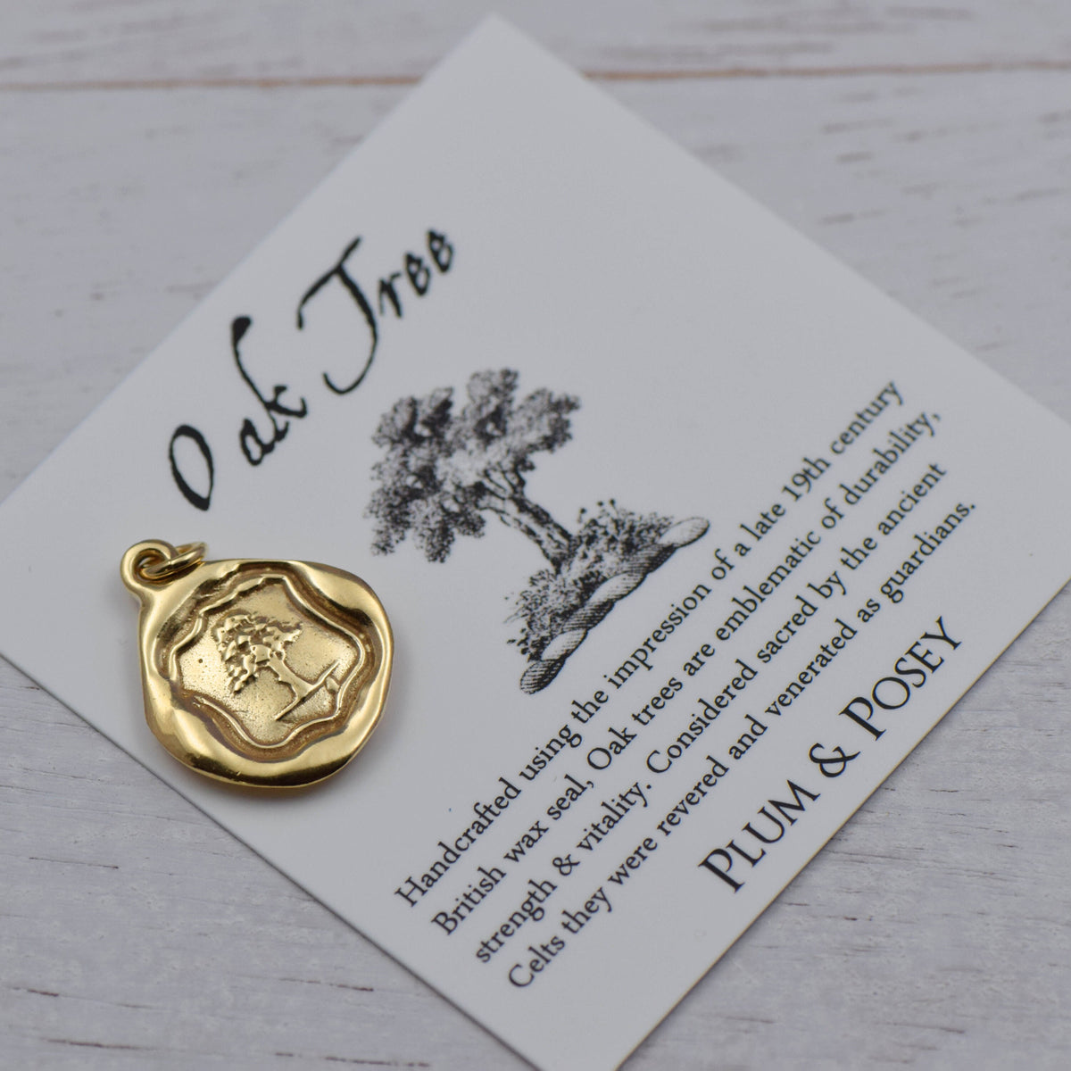 Oak Tree -Strength, Vitality & Guardianship in Gold Vermel