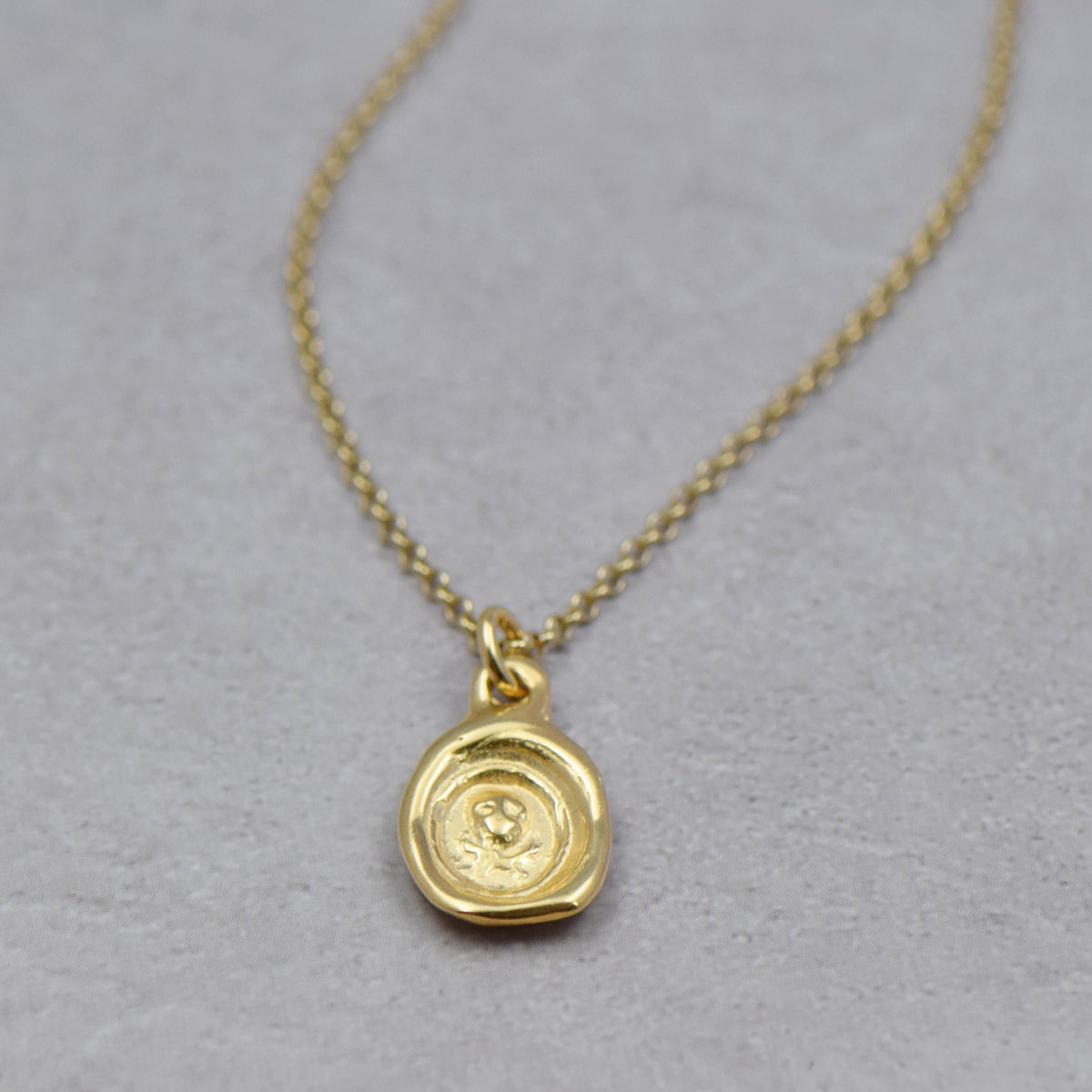 Skull and Crossbones - Memento Mori in Gold Vermeil