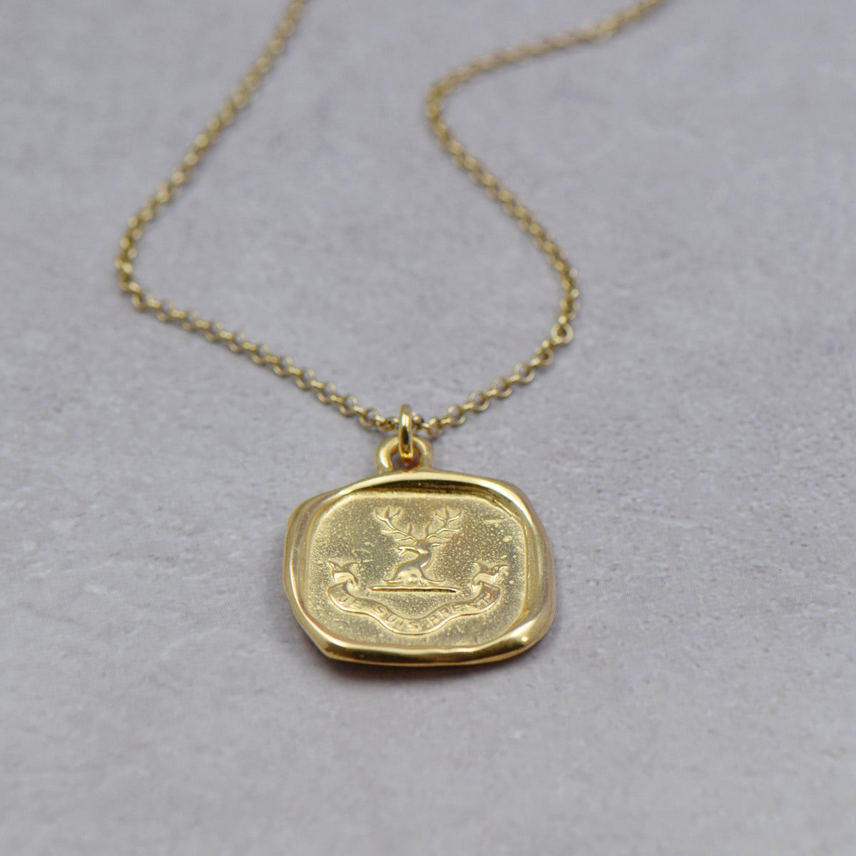 Stag - I Am Ready in Gold Vermeil