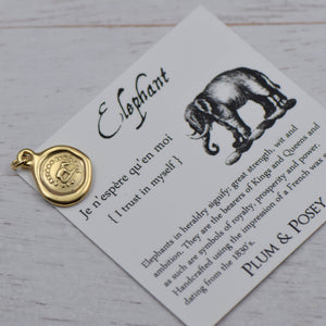 Elephant - I Trust in Myself in Gold Vermeil