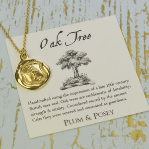 Oak Tree -Strength, Vitality & Guardianship in Gold Vermel