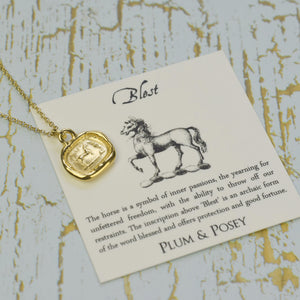 Blest Horse - Protection and good fortune in Gold Vermeil