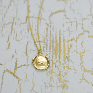 Dove and Olive Branch - Peace Dove in Gold Vermeil