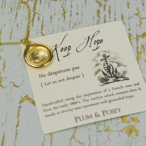 Anchor - Keep Hope in Gold Vermeil