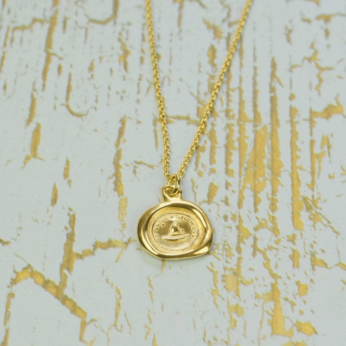 Guiding Star - Sailing Boat and North Star - It Guides me well in Gold Vermeil