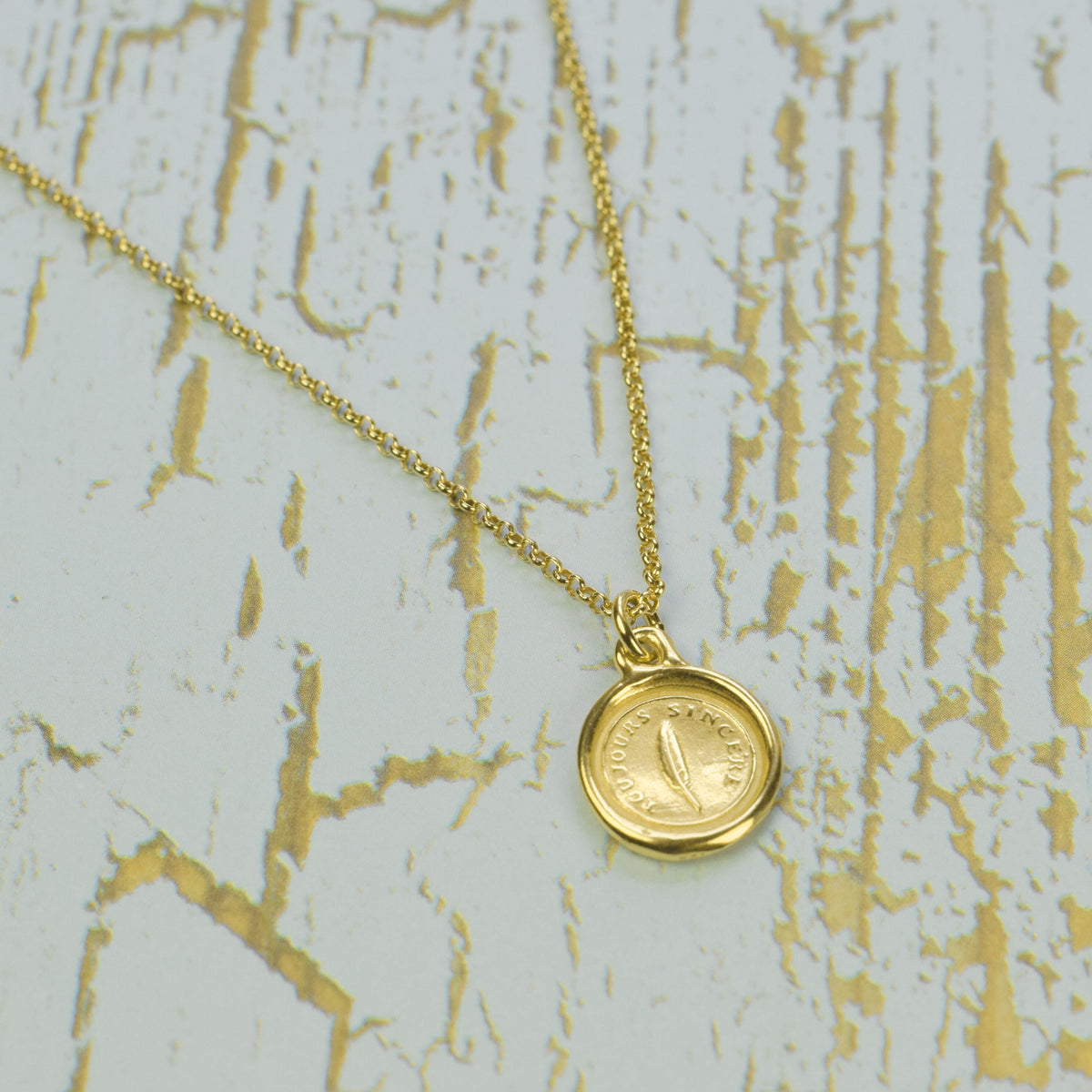 Feather - Always Sincere Feather in Gold Vermeil