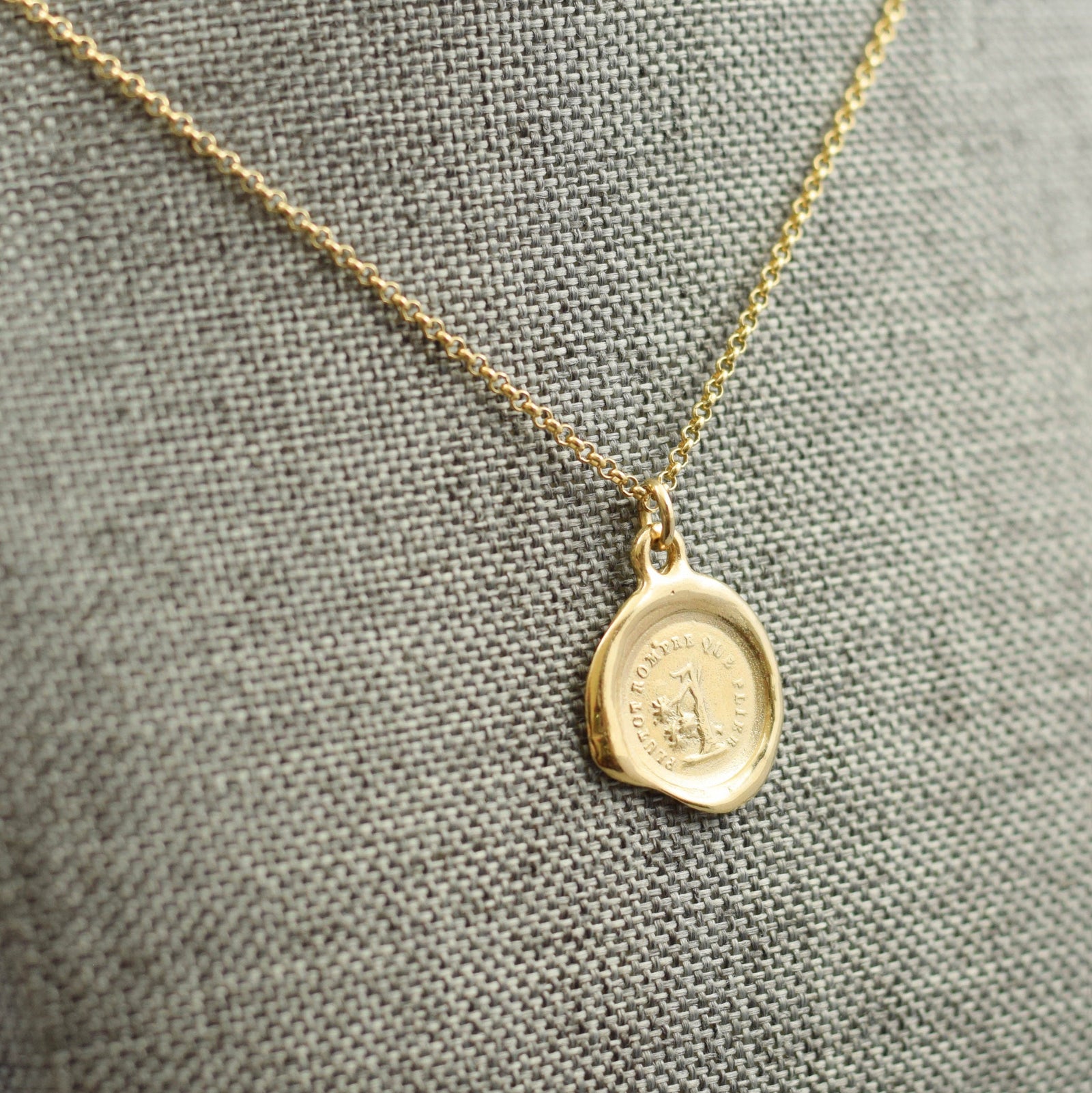 Oak Tree - I will break before I bend in Gold Vermeil