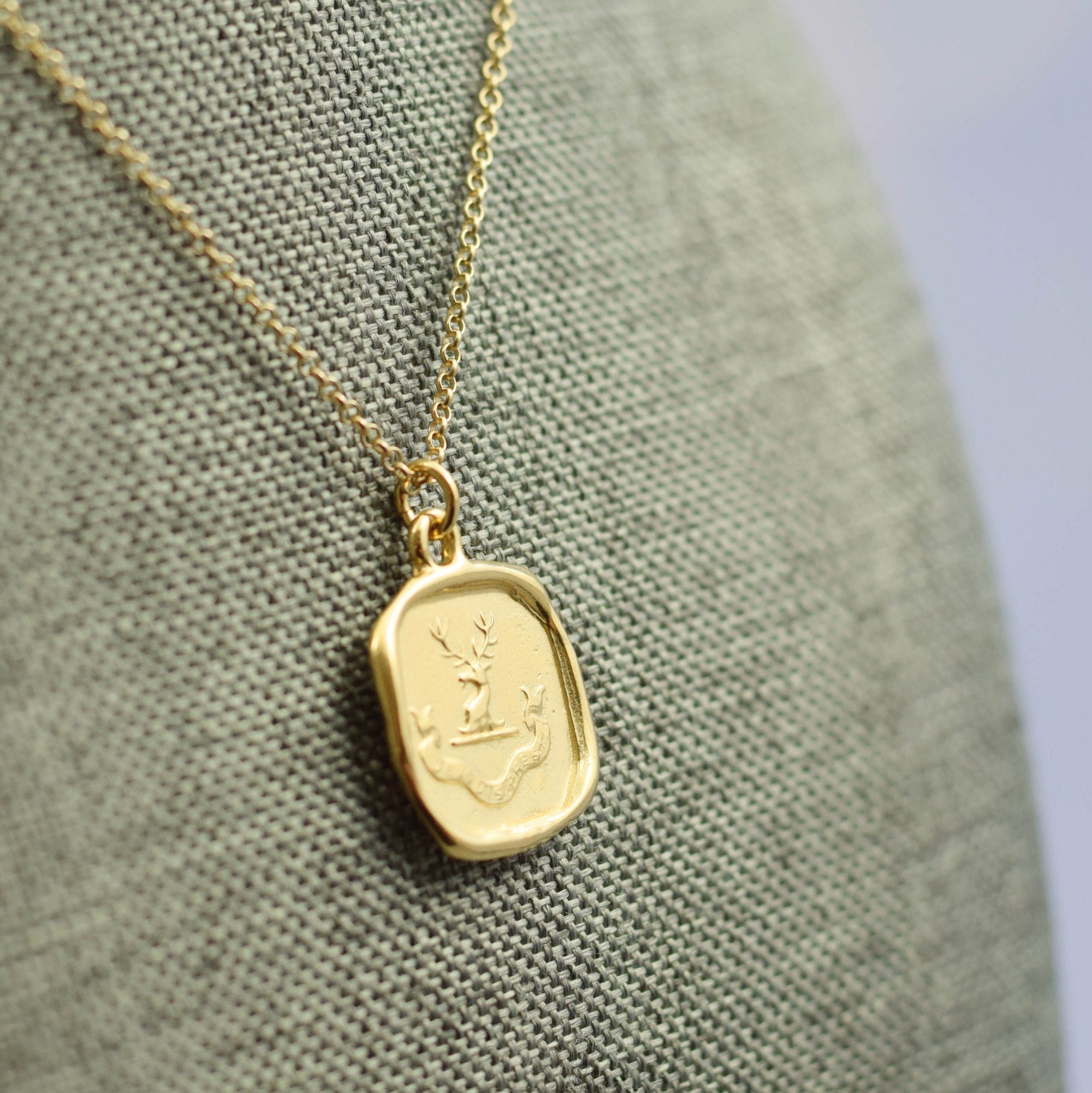 Stag - I Am Ready in Gold Vermeil