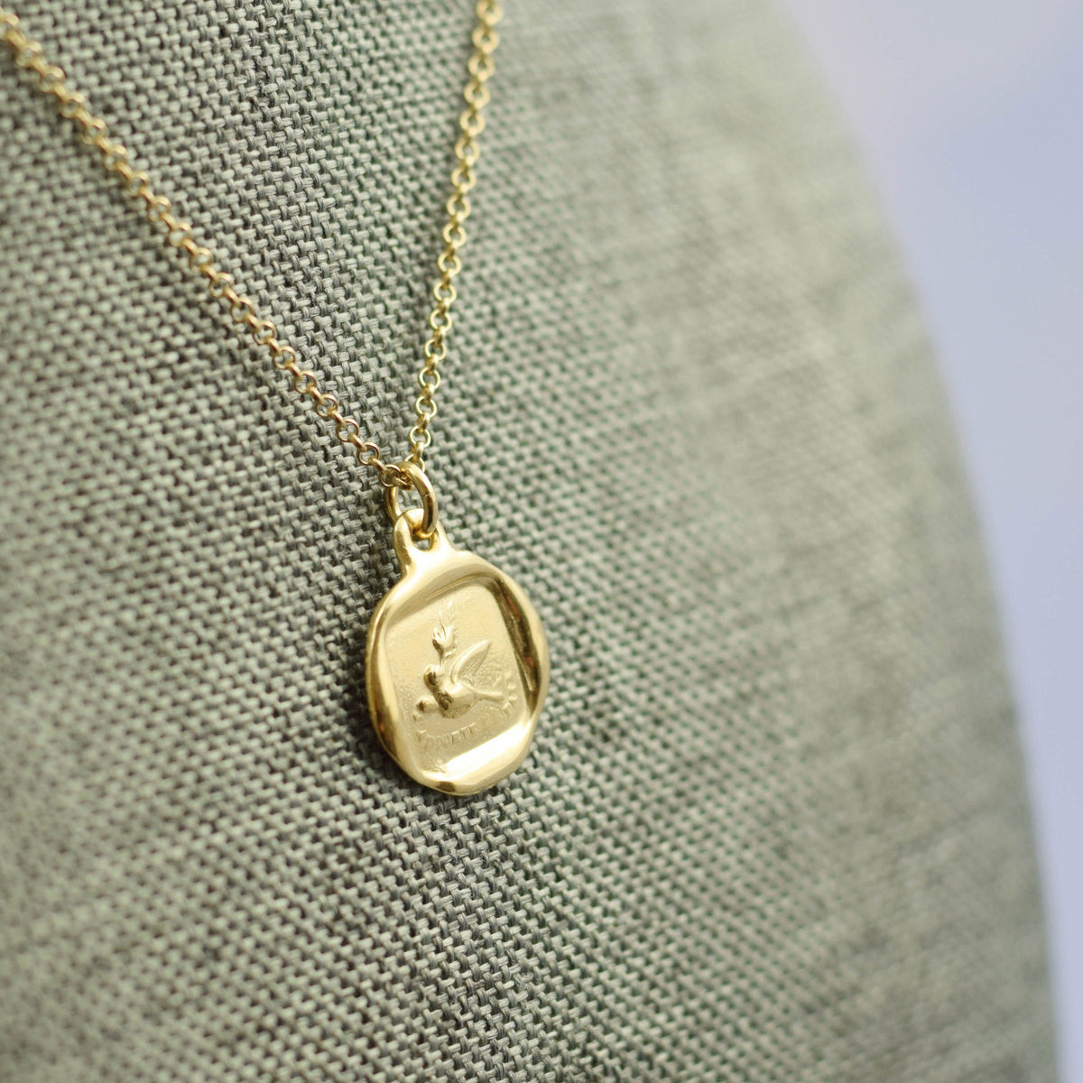 Dove - I Bring Peace in Gold Vermeil Dove