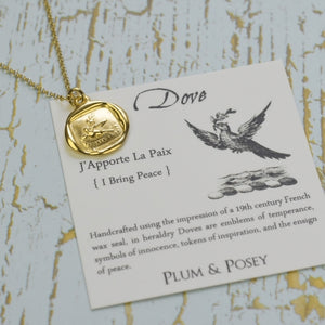 Dove - I Bring Peace in Gold Vermeil Dove