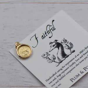 Faithful Dog - Friendship Loyalty Devotion in Gold Vermeil