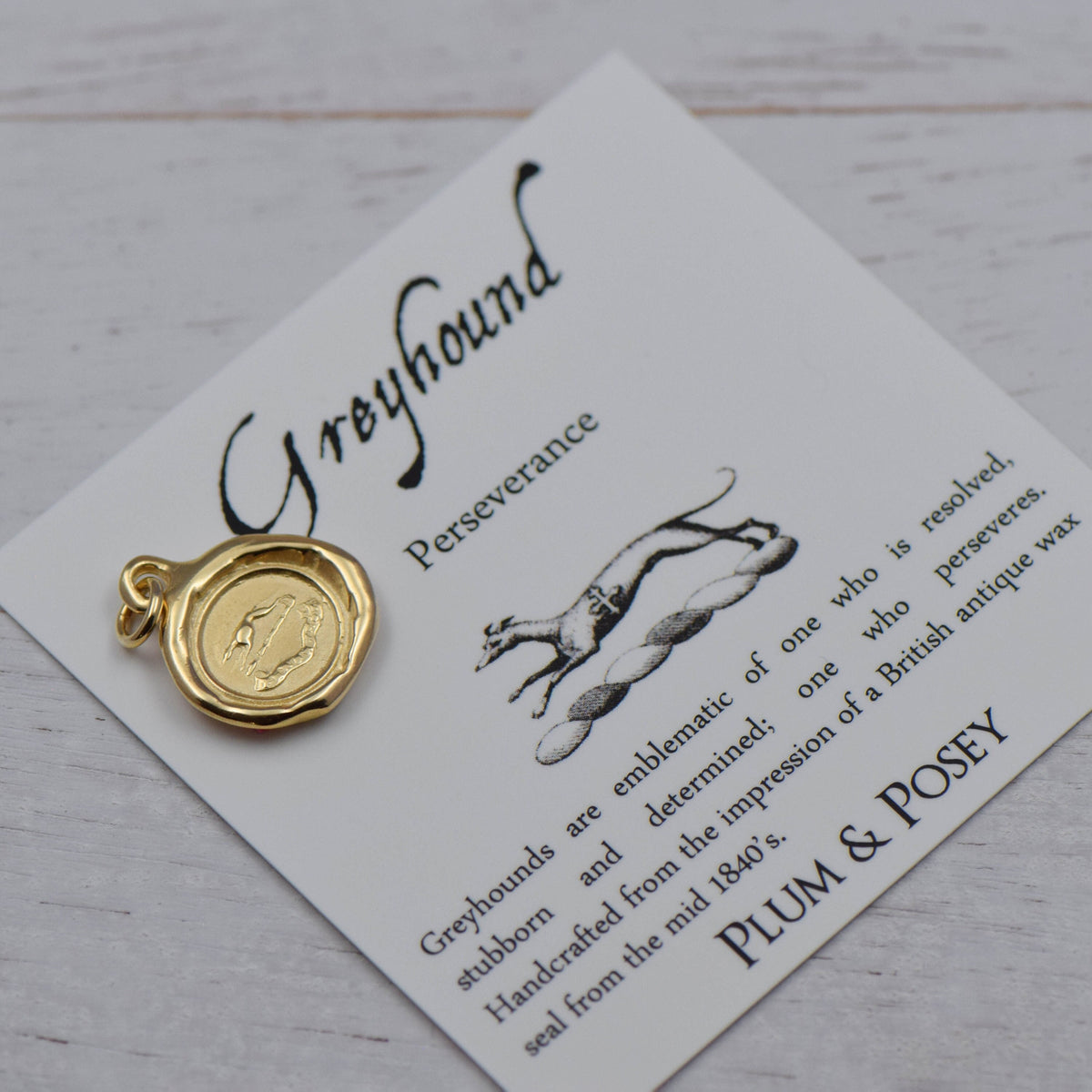 Greyhound - Perseverance in Gold Vermeil