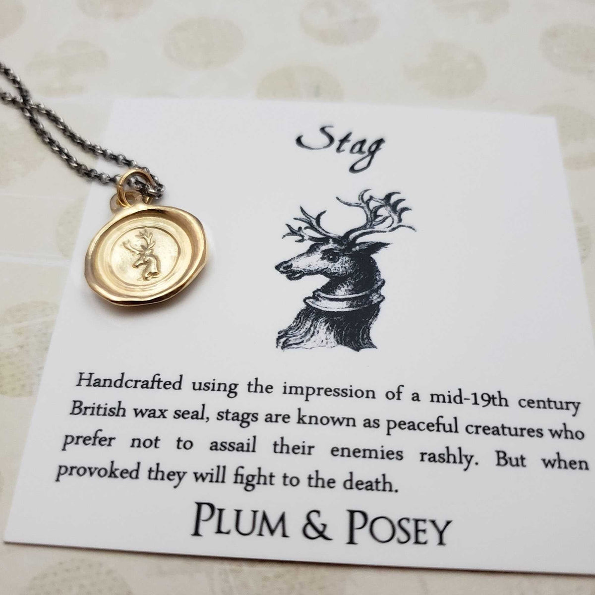 Stag Whimsy in Gold Vermeil