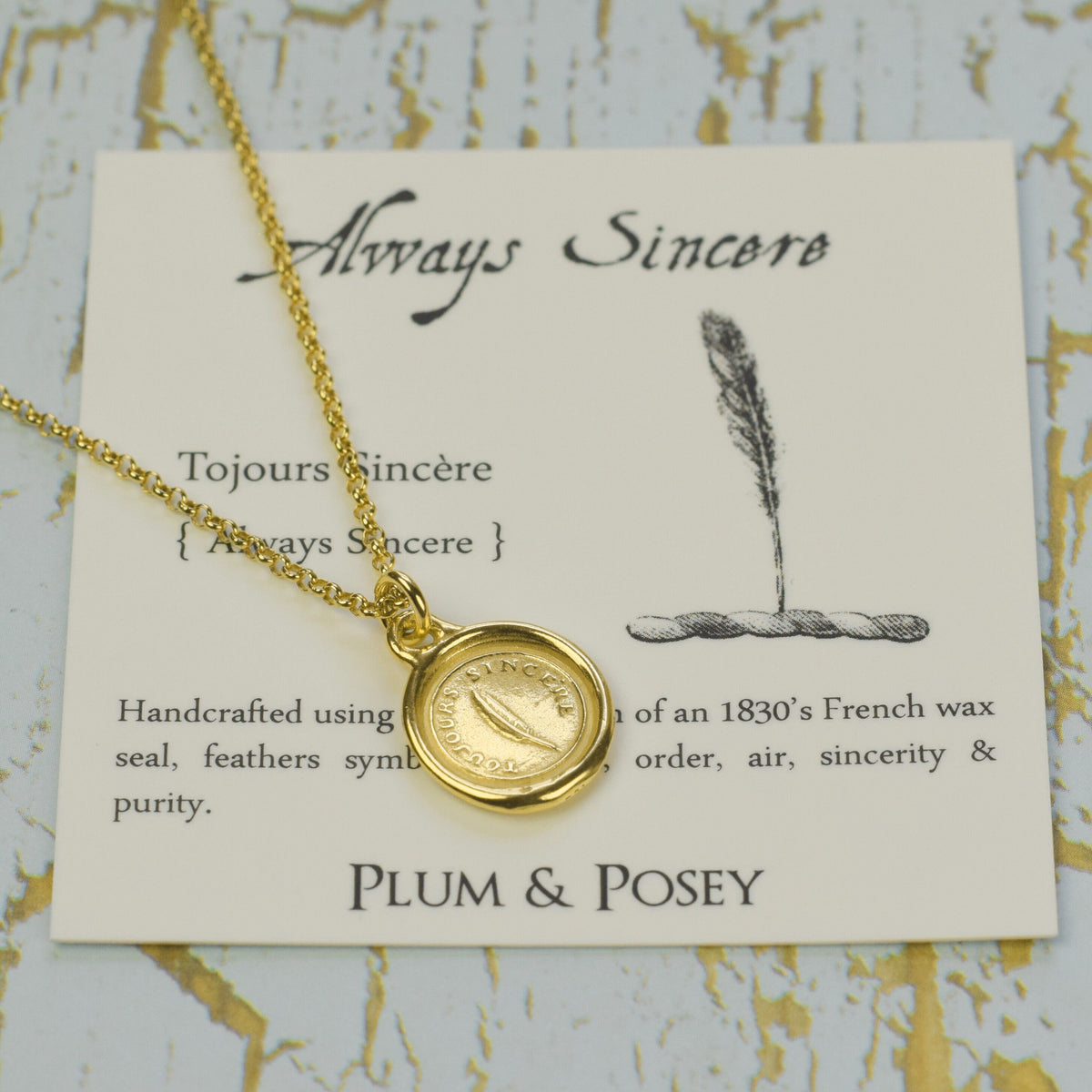 Feather - Always Sincere Feather in Gold Vermeil