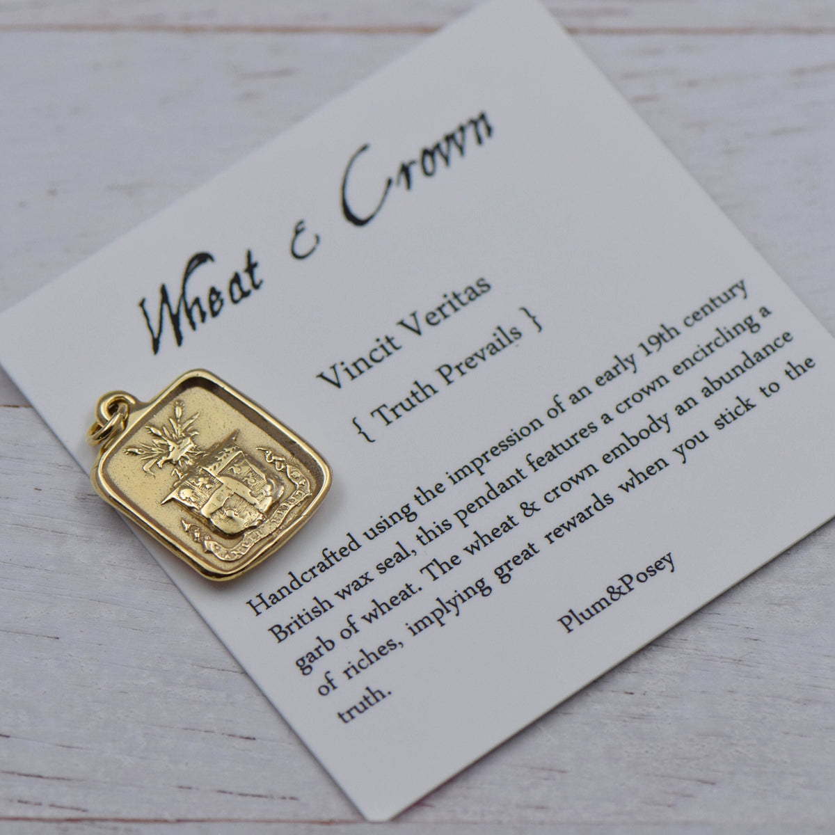 Truth Prevails - Wheat and Crown in Gold Vermeil
