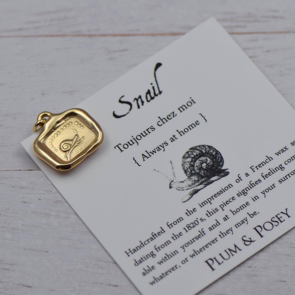 Snail  - Always at Home in Gold Vermeil