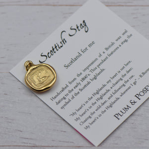 Scottish Stag - Scotland for me in Gold Vermeil