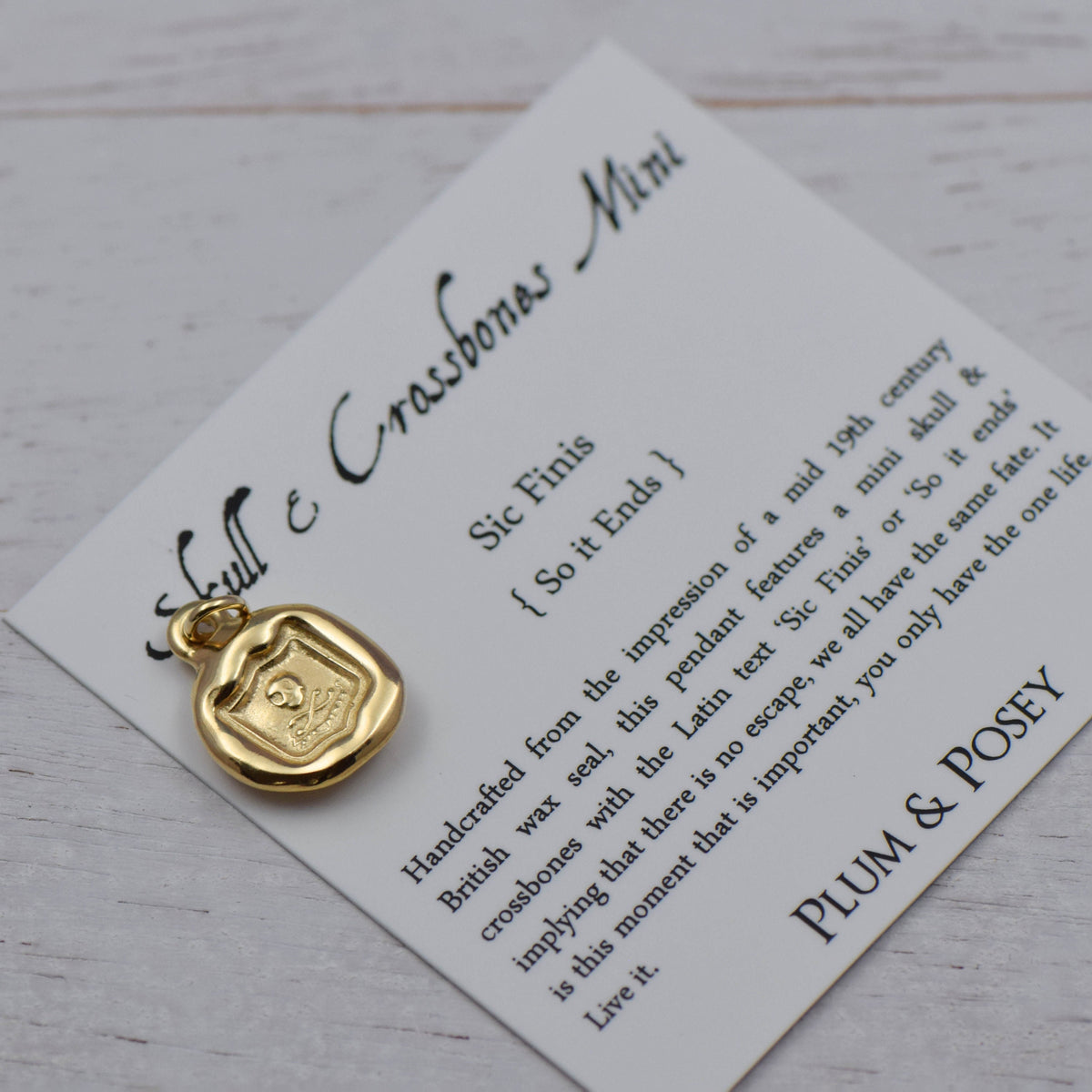 Skull and Crossbones - Thus the end in Gold Vermeil