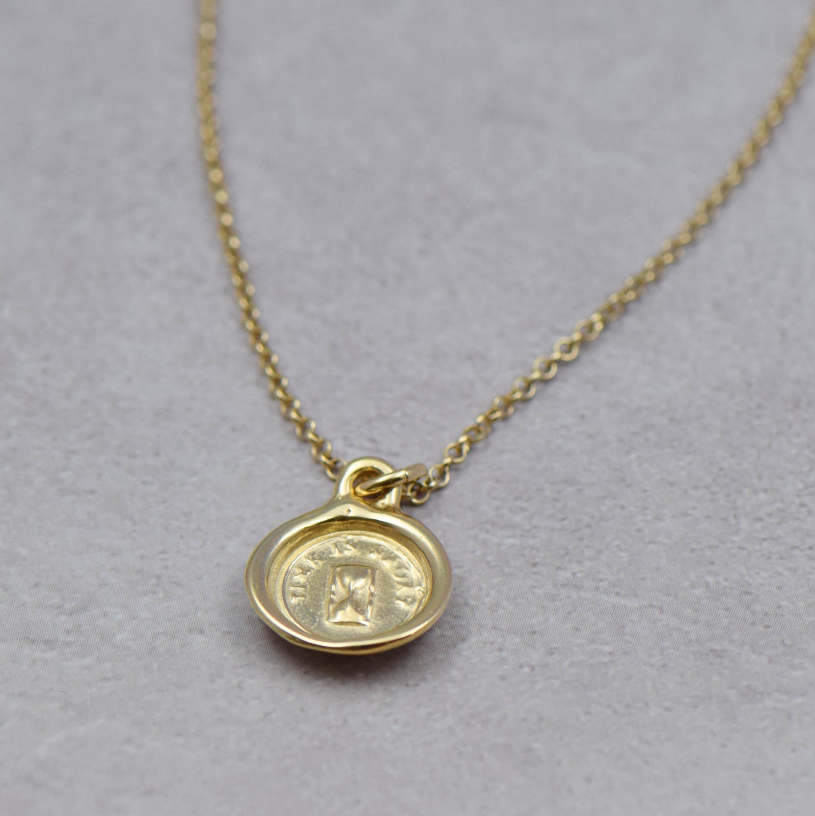 Hourglass - Time is Short in Gold Vermeil