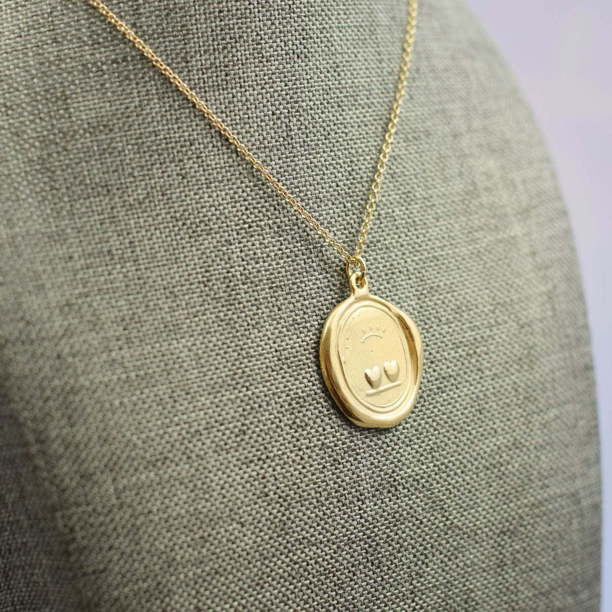 Crowned Hearts  - Loyalty and Love in gold vermeil