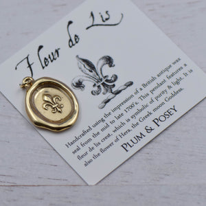 Fleur de lis - Purity Crest in Gold Vermeil