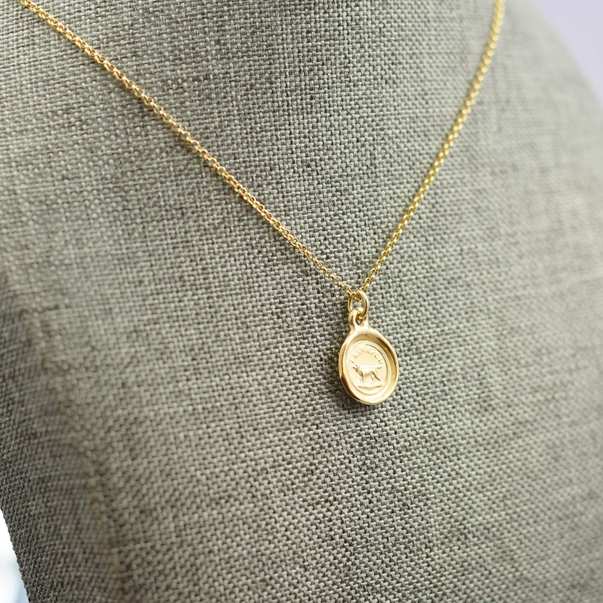 Faithful Dog - Friendship Loyalty Devotion in Gold Vermeil