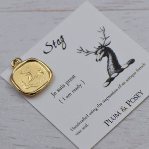 Stag - I Am Ready in Gold Vermeil