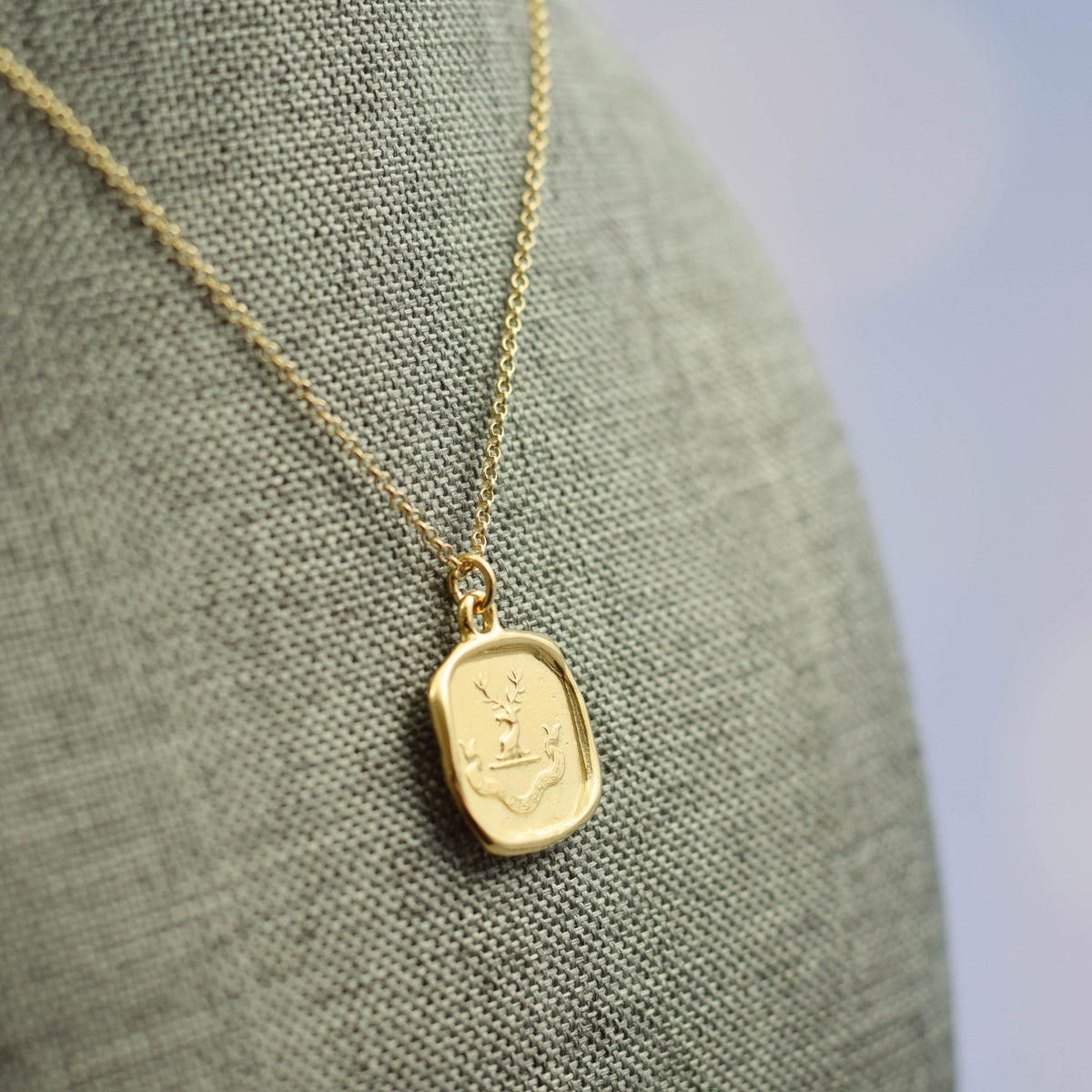 Stag - I Am Ready in Gold Vermeil