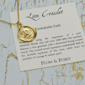 Lion Crosslet Fitchee in Gold Vermeil