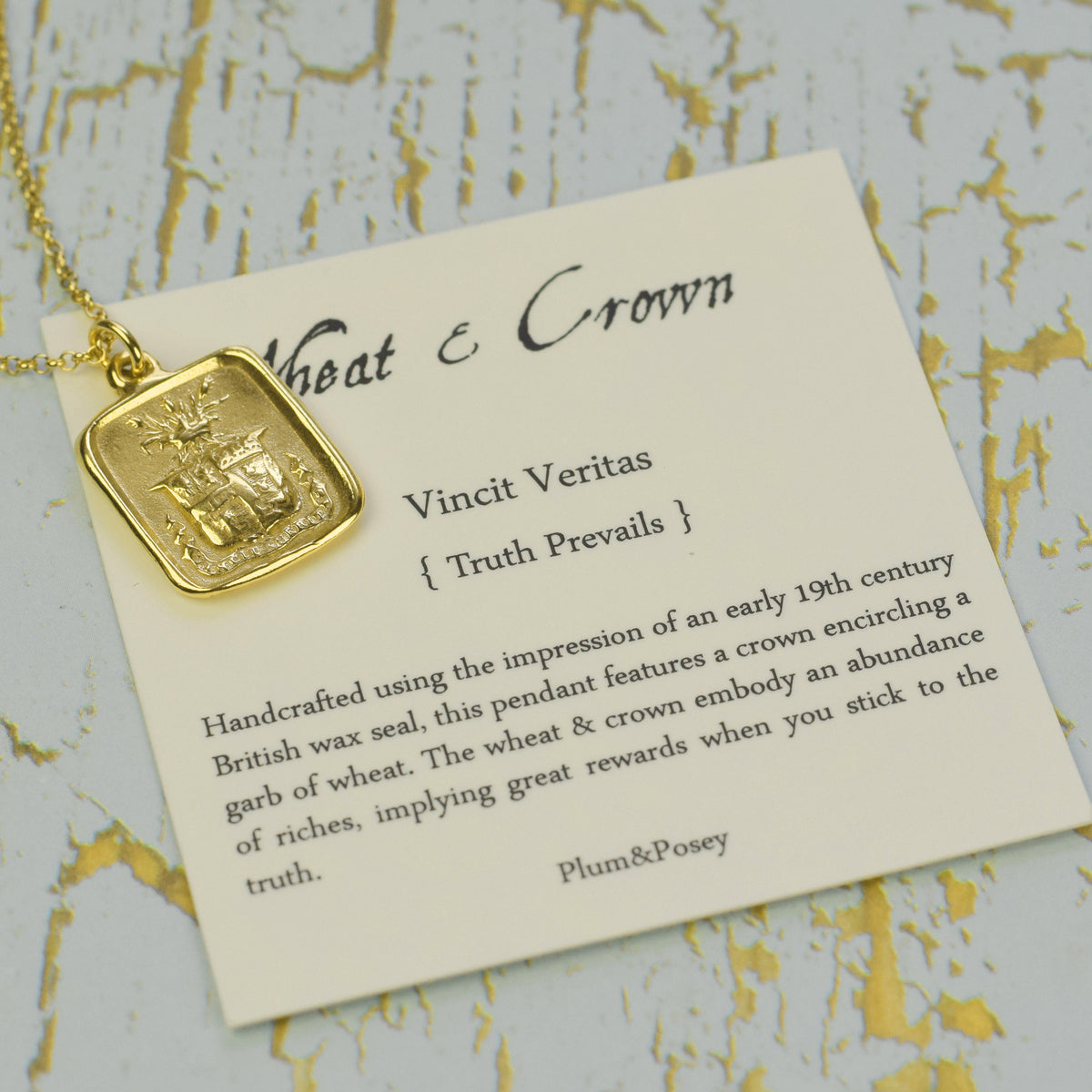 Truth Prevails - Wheat and Crown in Gold Vermeil