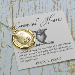 Crowned Hearts  - Loyalty and Love in gold vermeil
