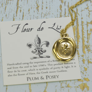Fleur de lis - Purity Crest in Gold Vermeil