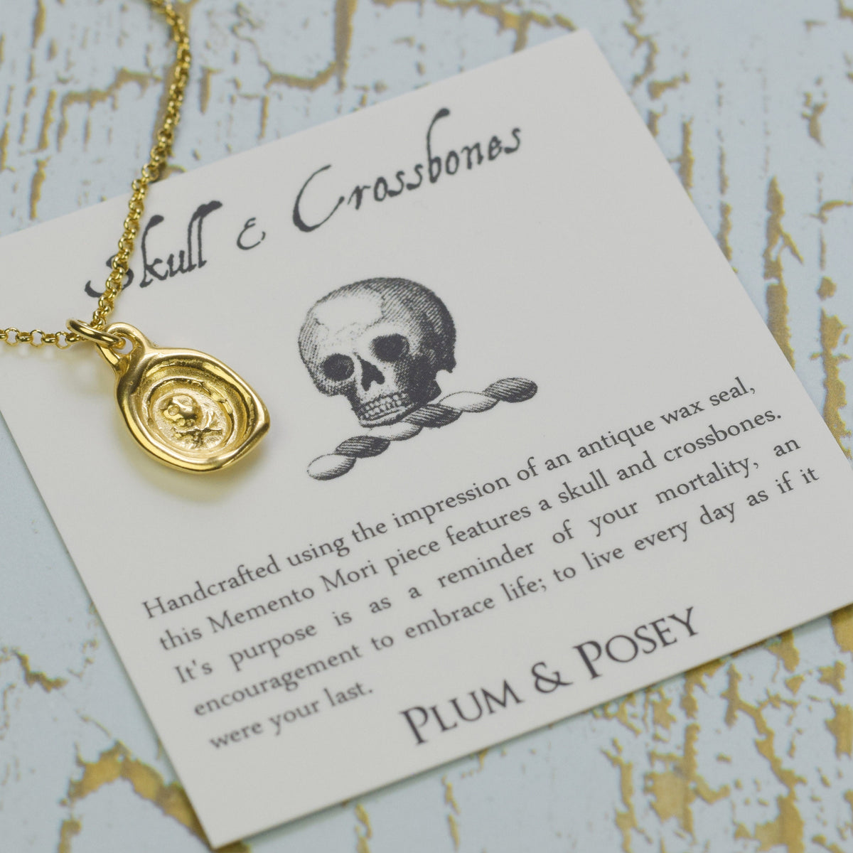 Skull and Crossbones - Memento Mori in Gold Vermeil