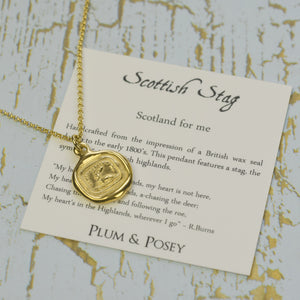 Scottish Stag - Scotland for me in Gold Vermeil