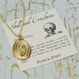 Death or Glory Skull and Crossbones  - Memento Mori in Gold Vermeil