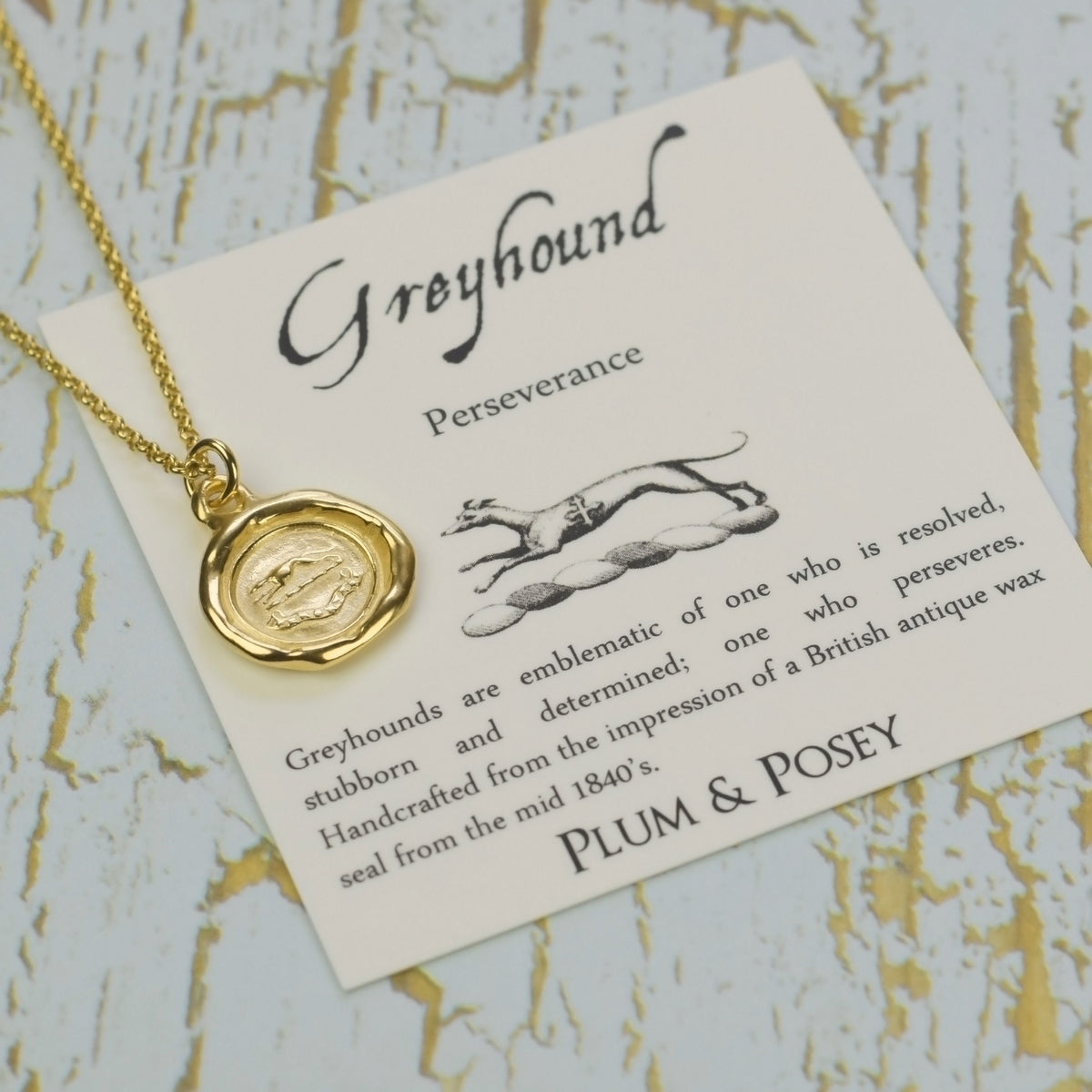 Greyhound - Perseverance in Gold Vermeil
