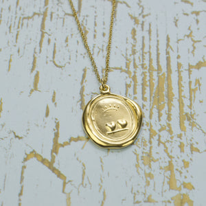 Crowned Hearts  - Loyalty and Love in gold vermeil