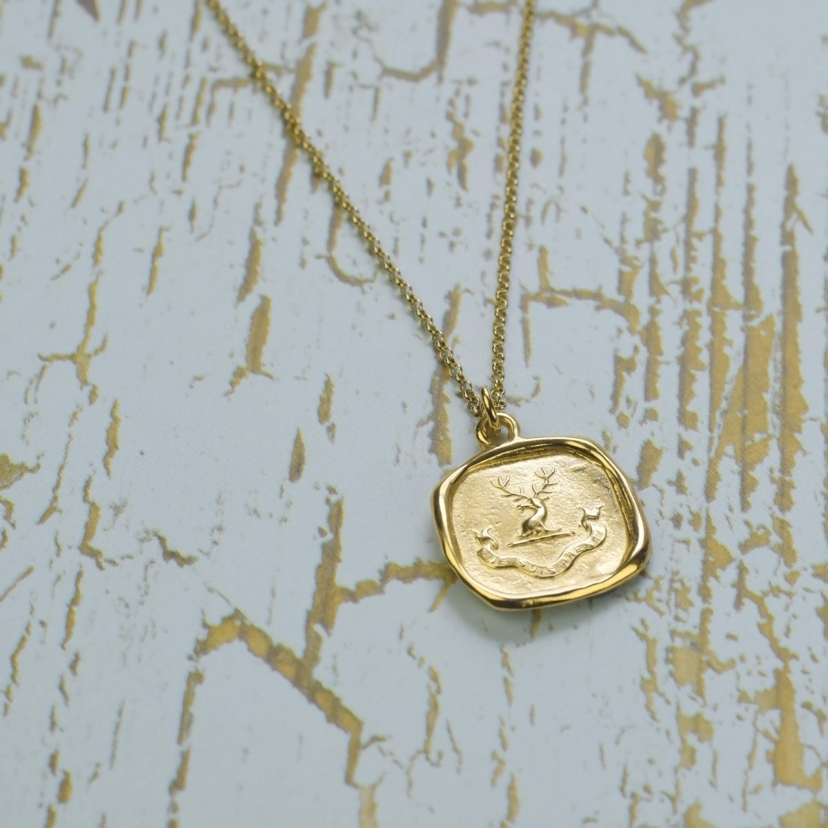 Stag - I Am Ready in Gold Vermeil