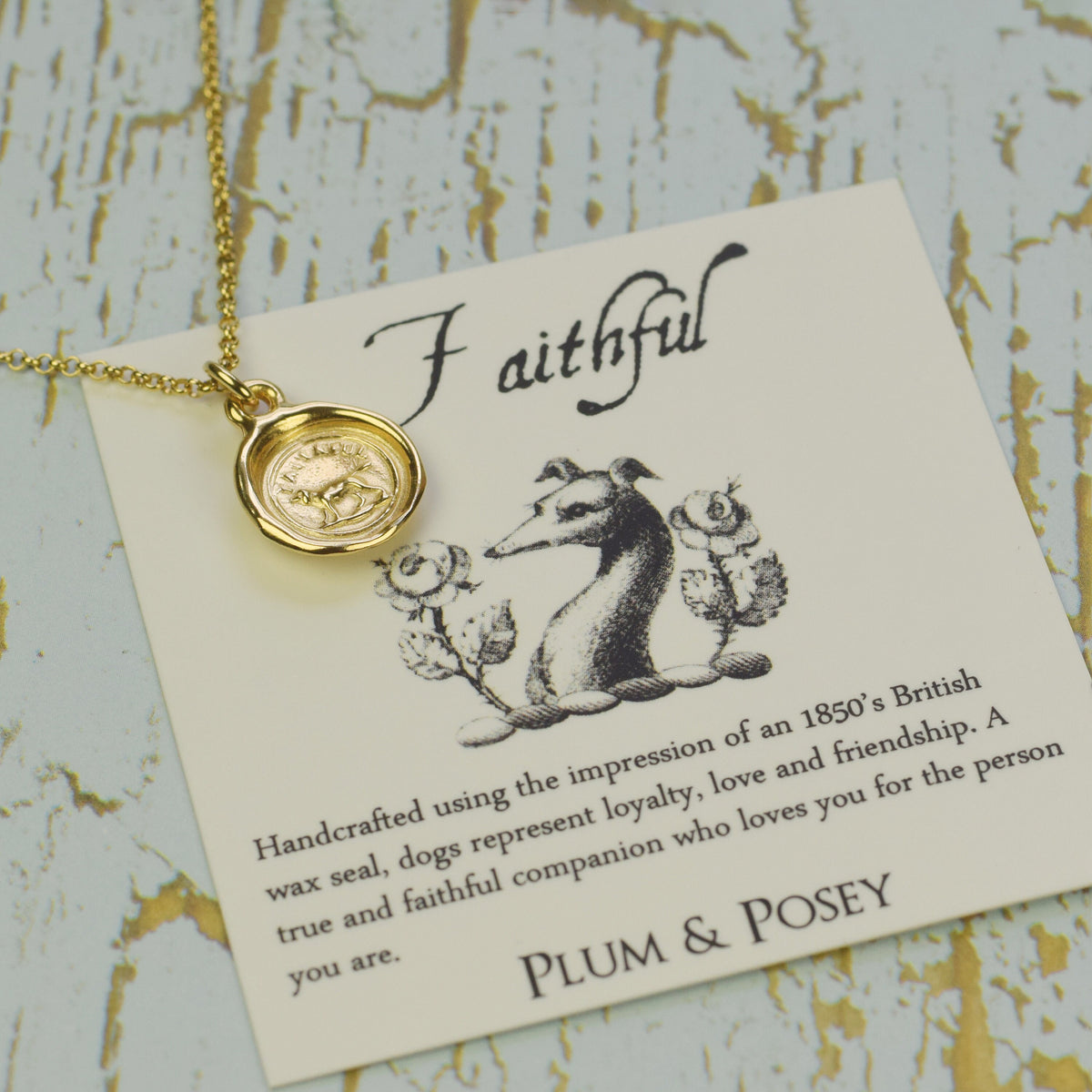 Faithful Dog - Friendship Loyalty Devotion in Gold Vermeil